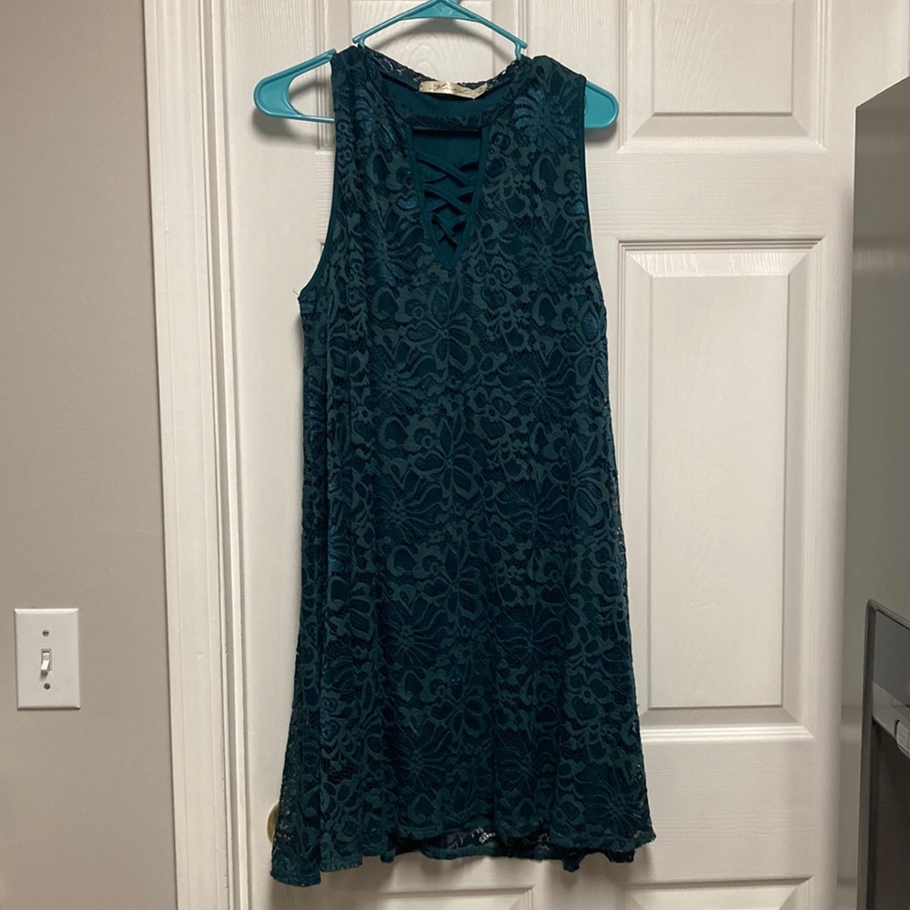 Green lace dress
